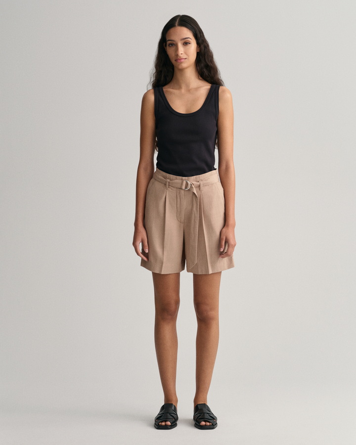 Relaxed Fit Belted Shorts