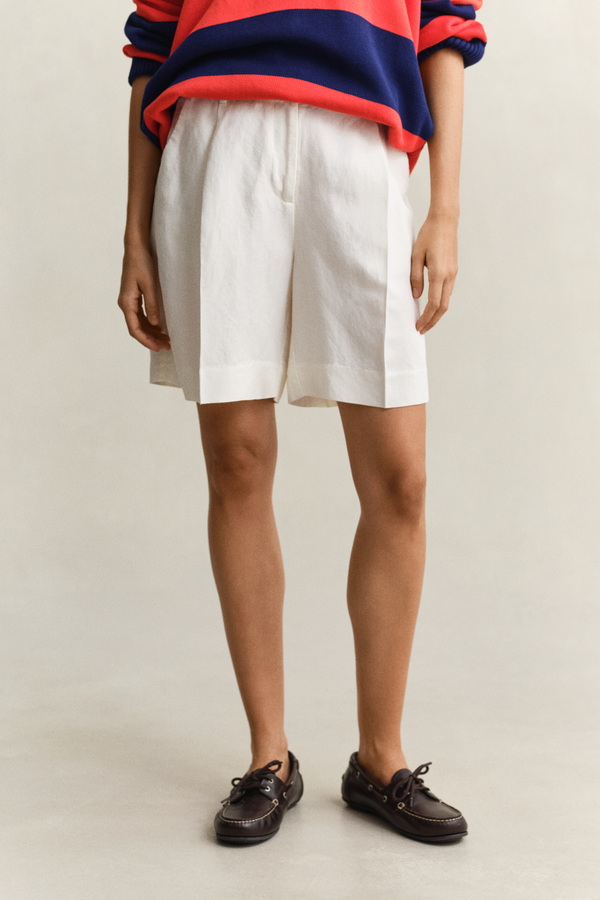 Tailored Linen Blend Shorts
