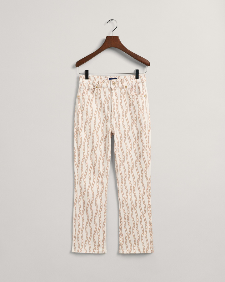 Cropped Chain Print Jeans