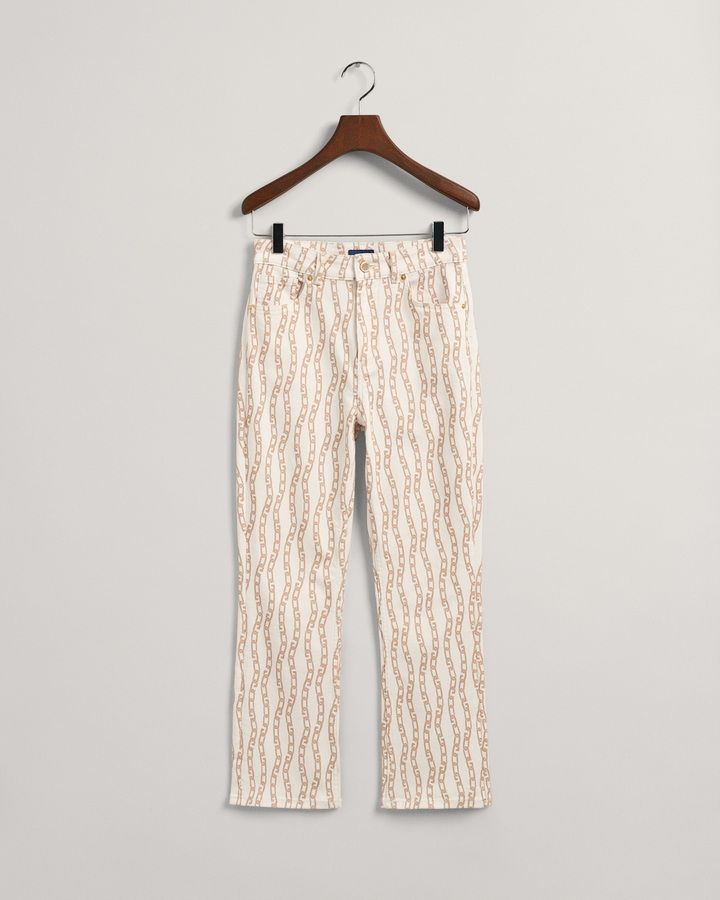 Cropped Chain Print Jeans