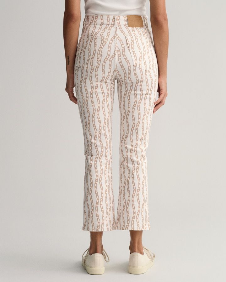 Cropped Chain Print Jeans