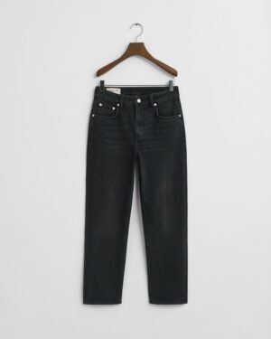 Cropped Straight Leg Stretch Jeans