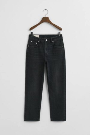 Cropped Straight Leg Stretch Jeans