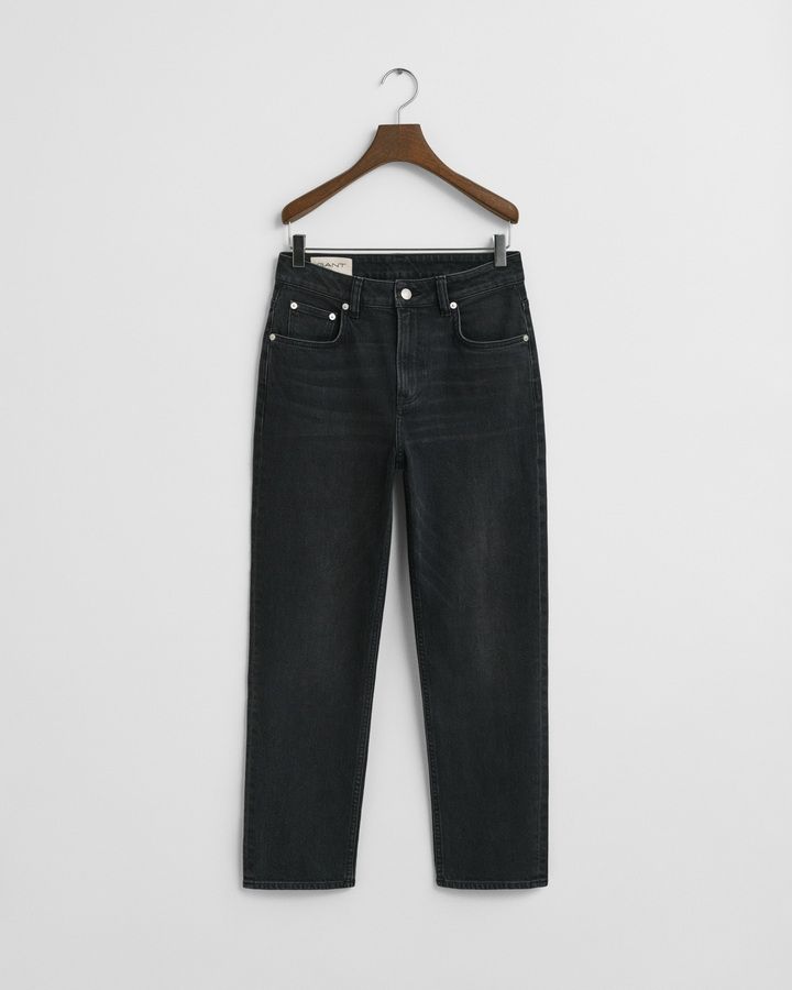 Cropped Straight Leg Stretch Jeans