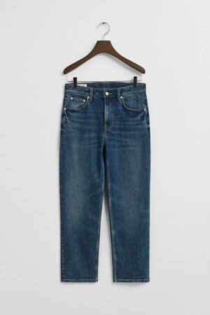 Cropped Straight Leg Stretch Jeans