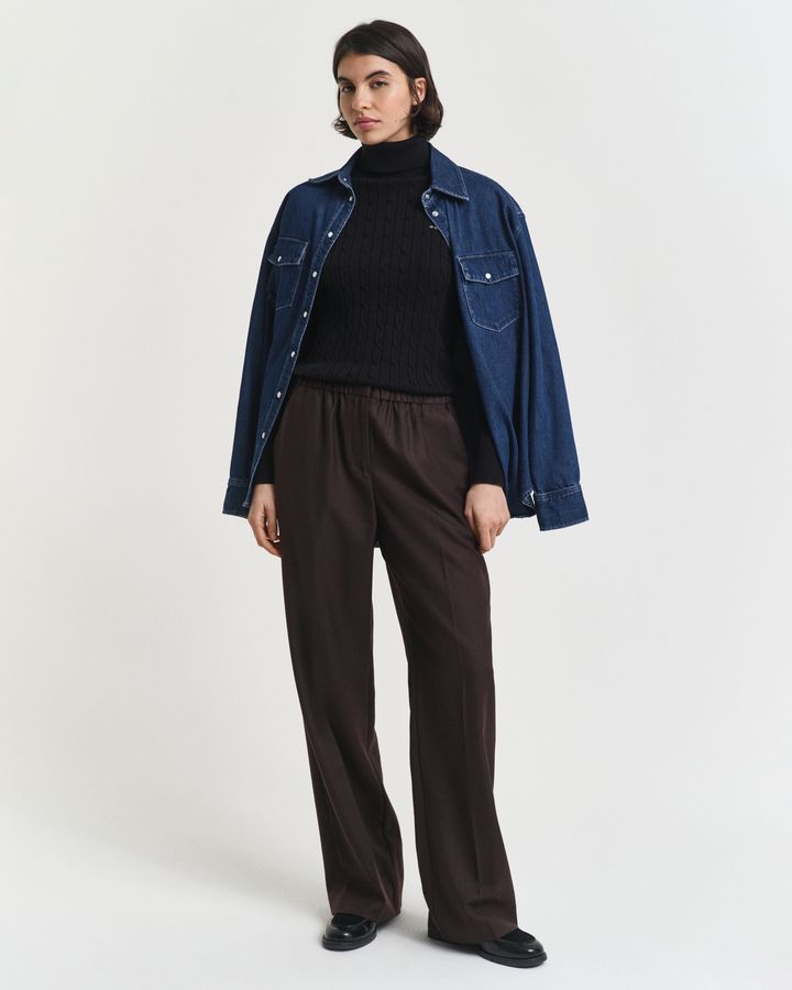 Wool Blend Pull-On Pants