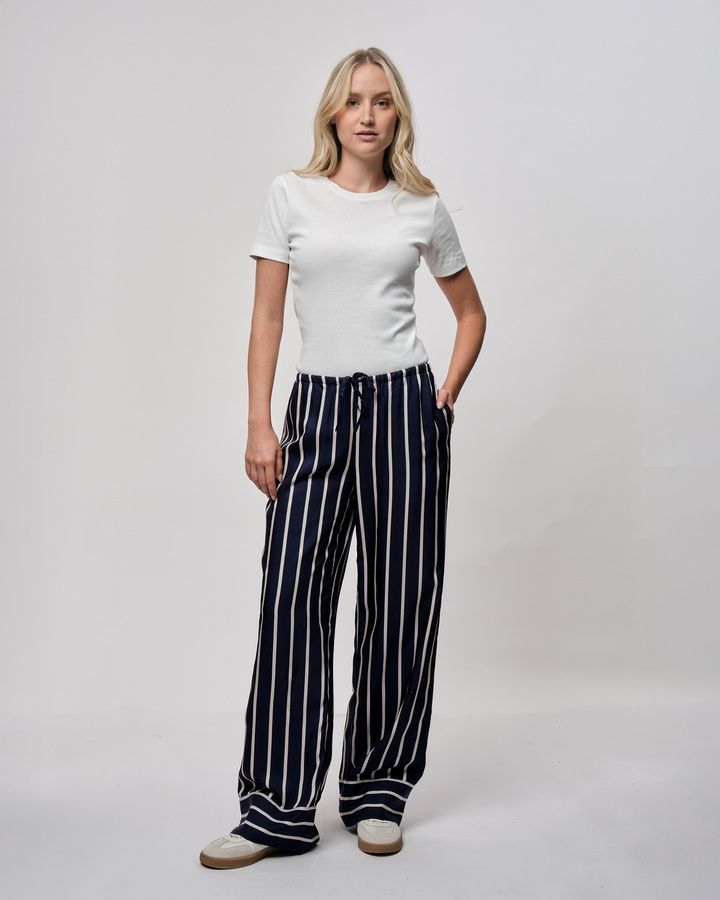 Fluid Stripe Drawstring Pants