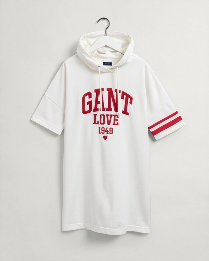 COLLEGIATE HEART HOODIE DRESS