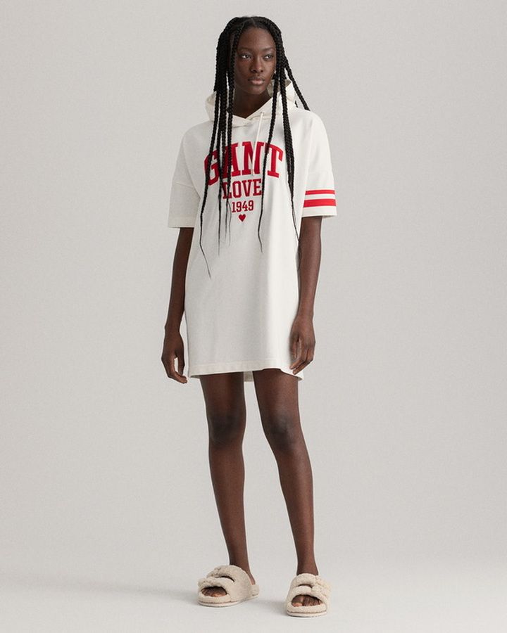 COLLEGIATE HEART HOODIE DRESS