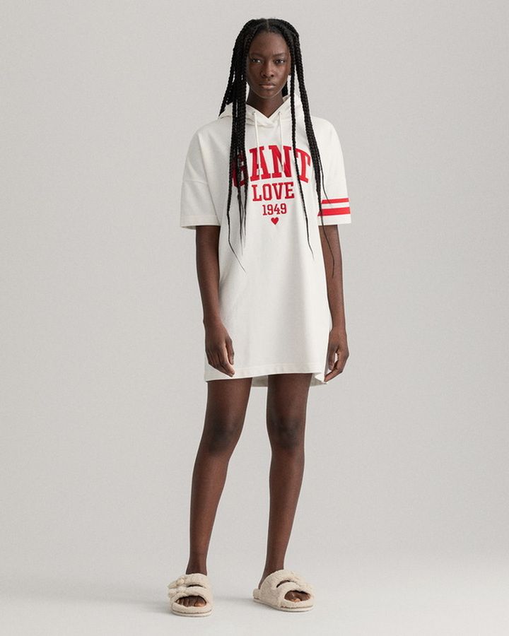 COLLEGIATE HEART HOODIE DRESS
