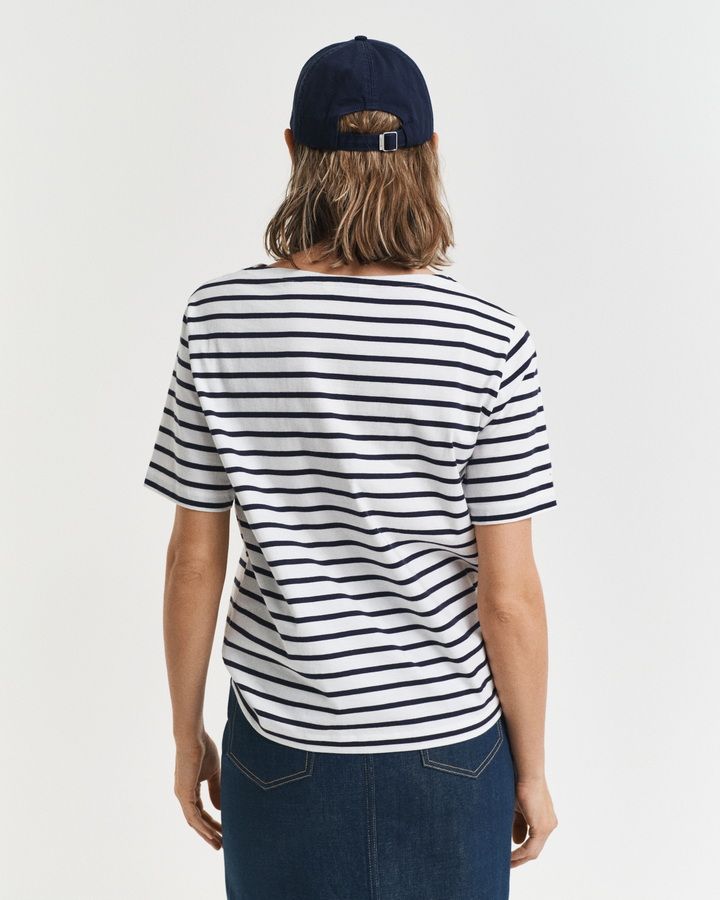 Striped Boat Neck T-Shirt