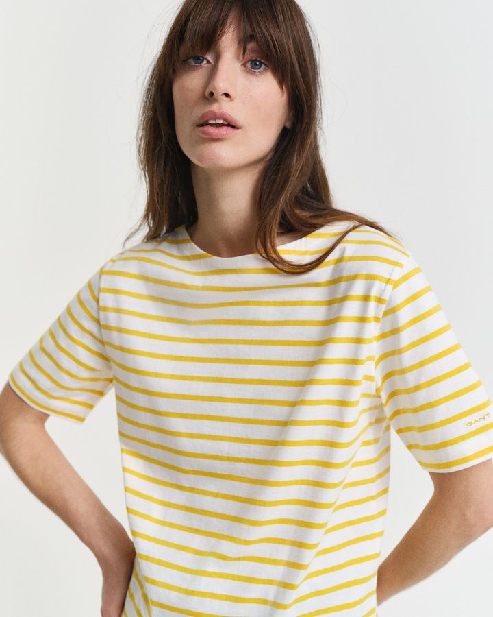 Striped Boat Neck T-Shirt