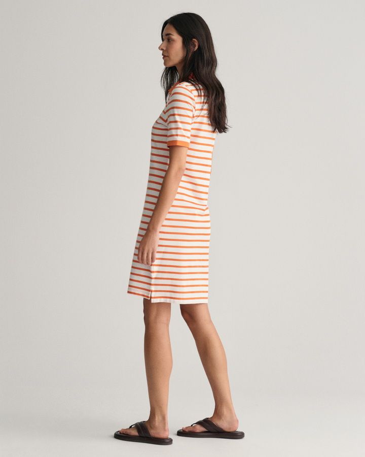 Striped Shield Pique Polo Dress
