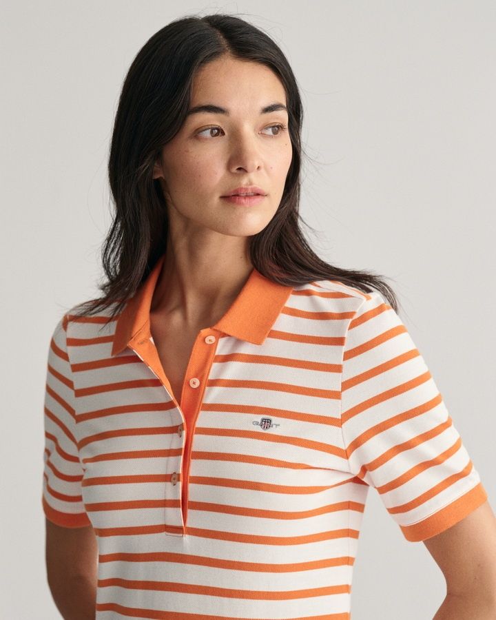 Striped Shield Pique Polo Dress