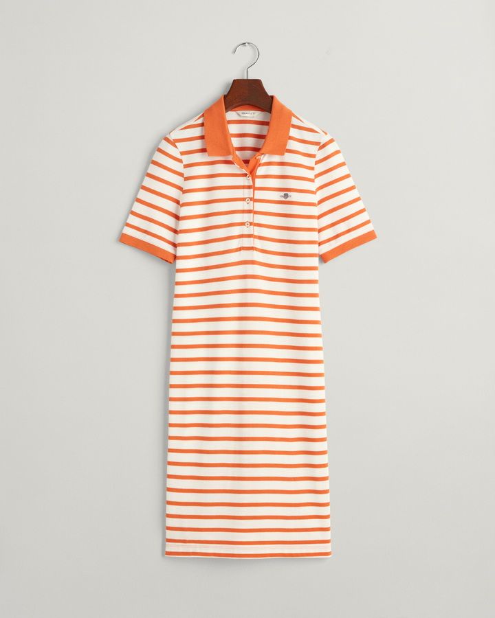 Striped Shield Pique Polo Dress