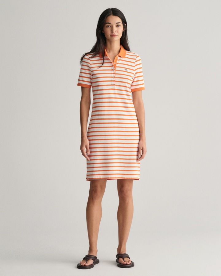 Striped Shield Pique Polo Dress