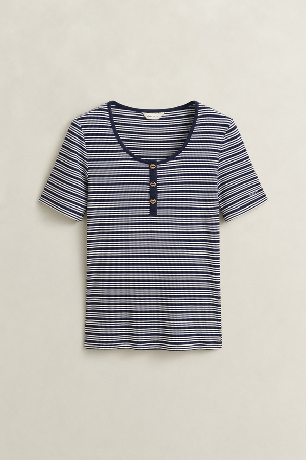 Ribbed Henley Top