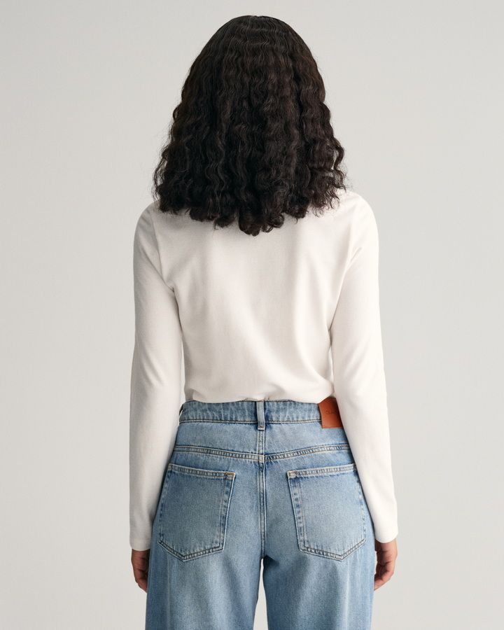 Shield Long Sleeve Pique Polo Shirt