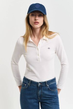 Shield Long Sleeve Pique Polo Shirt