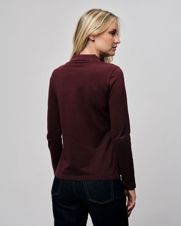 Shield Long Sleeve Pique Polo Shirt