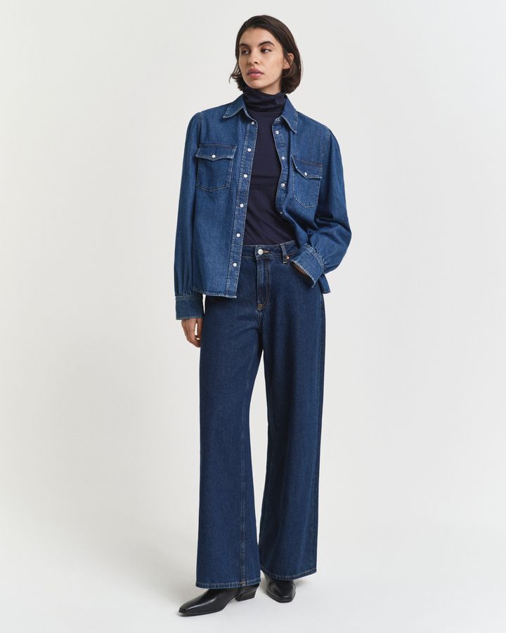 Lightweight Cotton Turtleneck Top