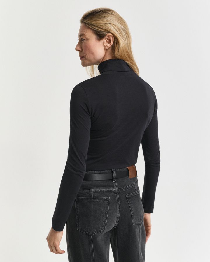 Lightweight Cotton Turtleneck Top