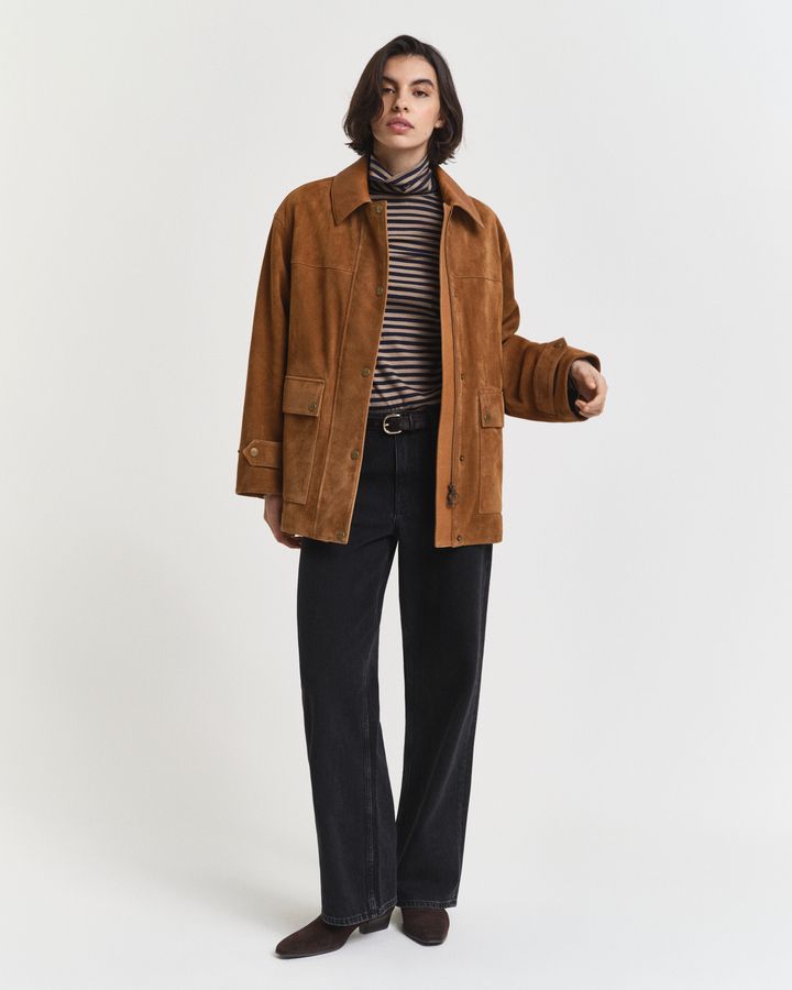 Lightweight Striped Cotton Turtleneck Top