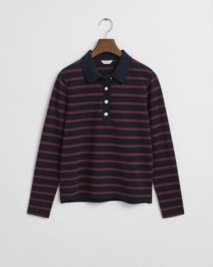 REG BRETON STRIPED LS PIQUE POLO