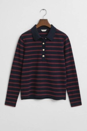 REG BRETON STRIPED LS PIQUE POLO