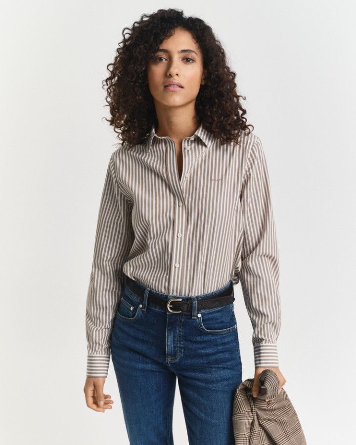 Regular Fit Striped Poplin Shirt