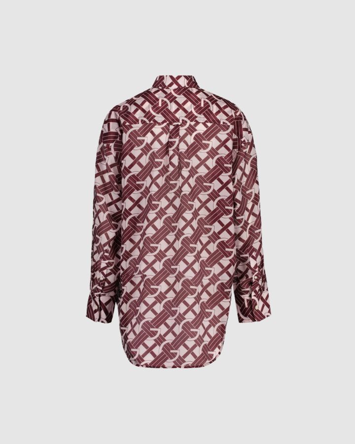 Os G Pattern Cot Silk Shirt