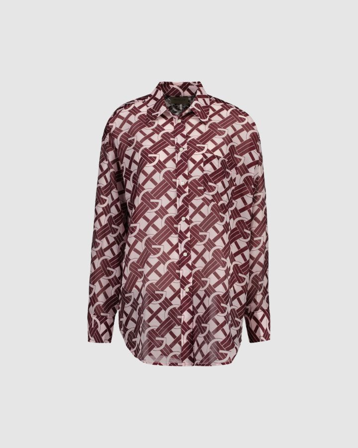Os G Pattern Cot Silk Shirt