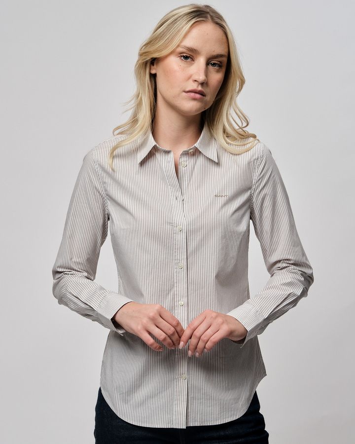 Slim Fit Striped Poplin Shirt