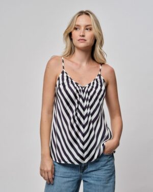 Chevron Striped Strap Top