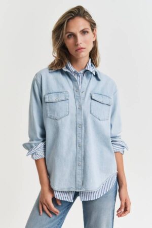 Relaxed Fit Pocket Detail Denim Shirt