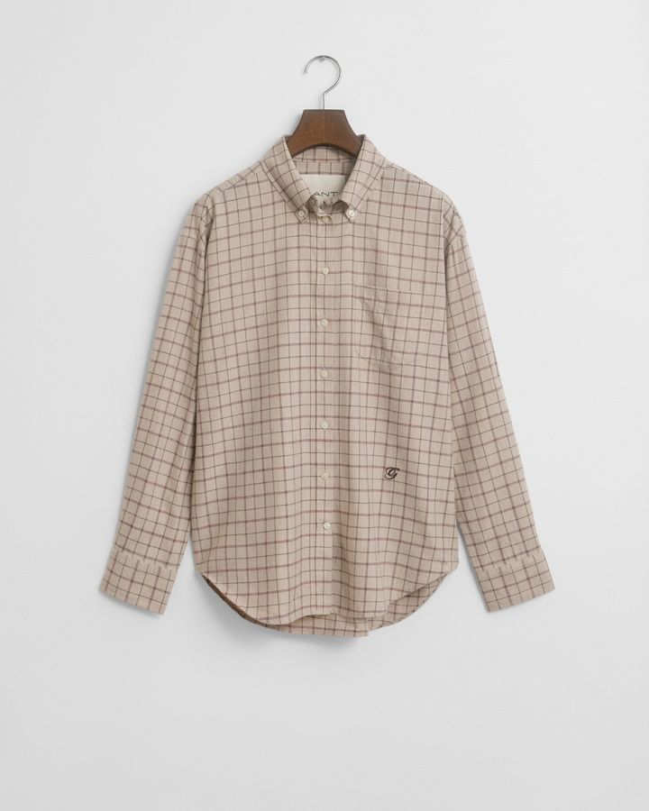 Relaxed Fit Checked Brushed Flannel Shirt