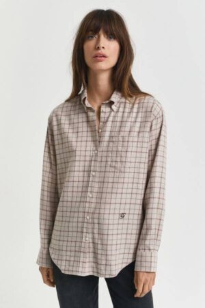 Relaxed Fit Checked Brushed Flannel Shirt