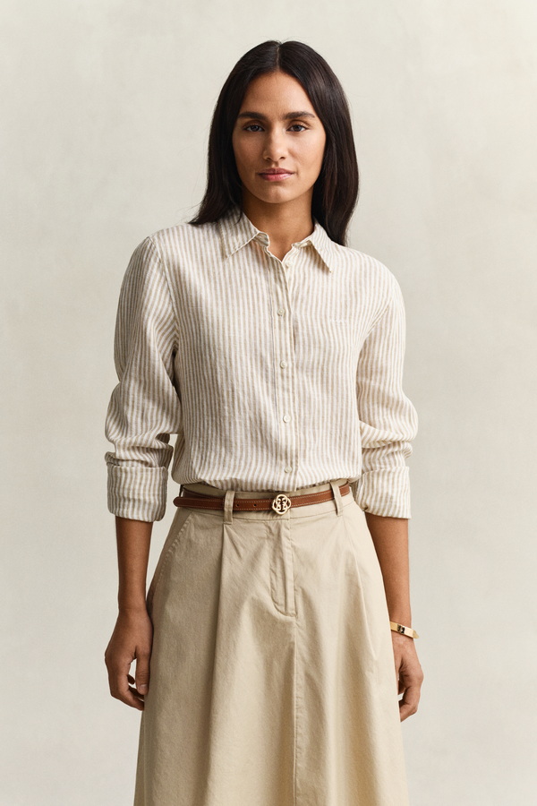 Regular Fit Striped Linen Shirt