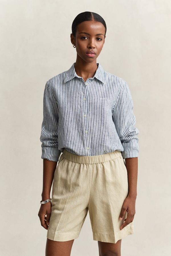 Regular Fit Striped Linen Shirt