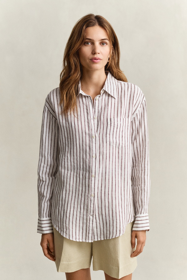 Relaxed Fit Striped Linen Shirt