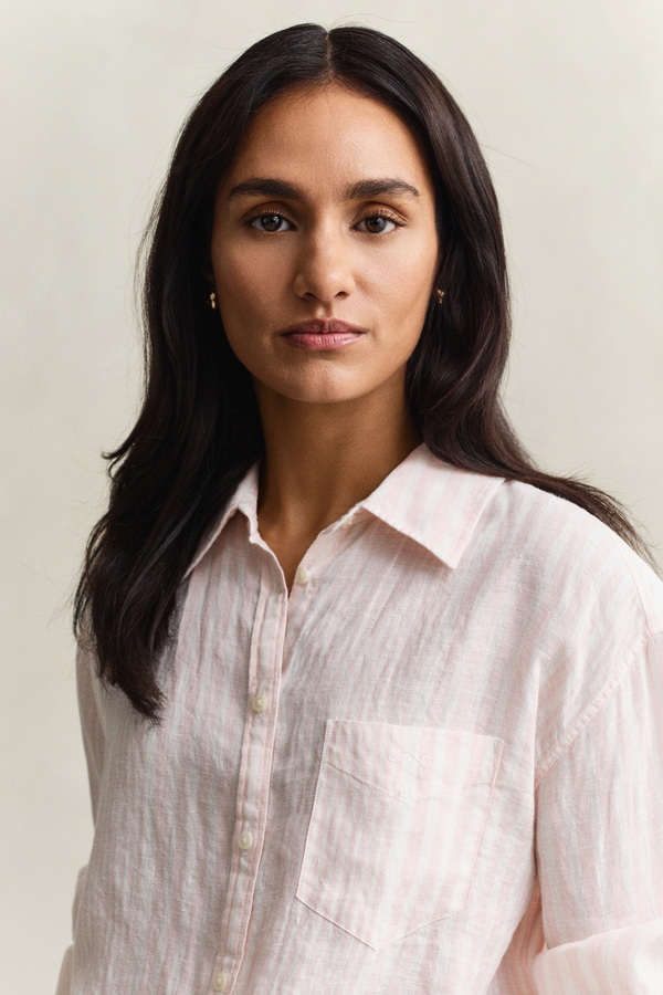 Relaxed Fit Striped Linen Shirt