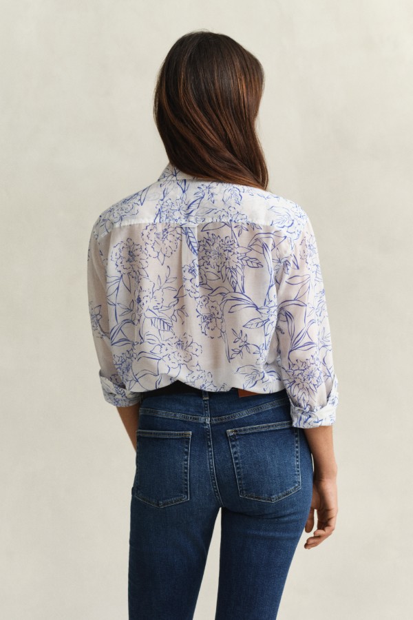 REL FLORAL PRINT CTN SILK SHIRT