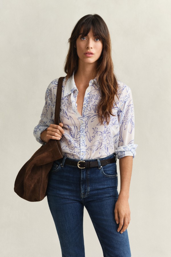 REL FLORAL PRINT CTN SILK SHIRT