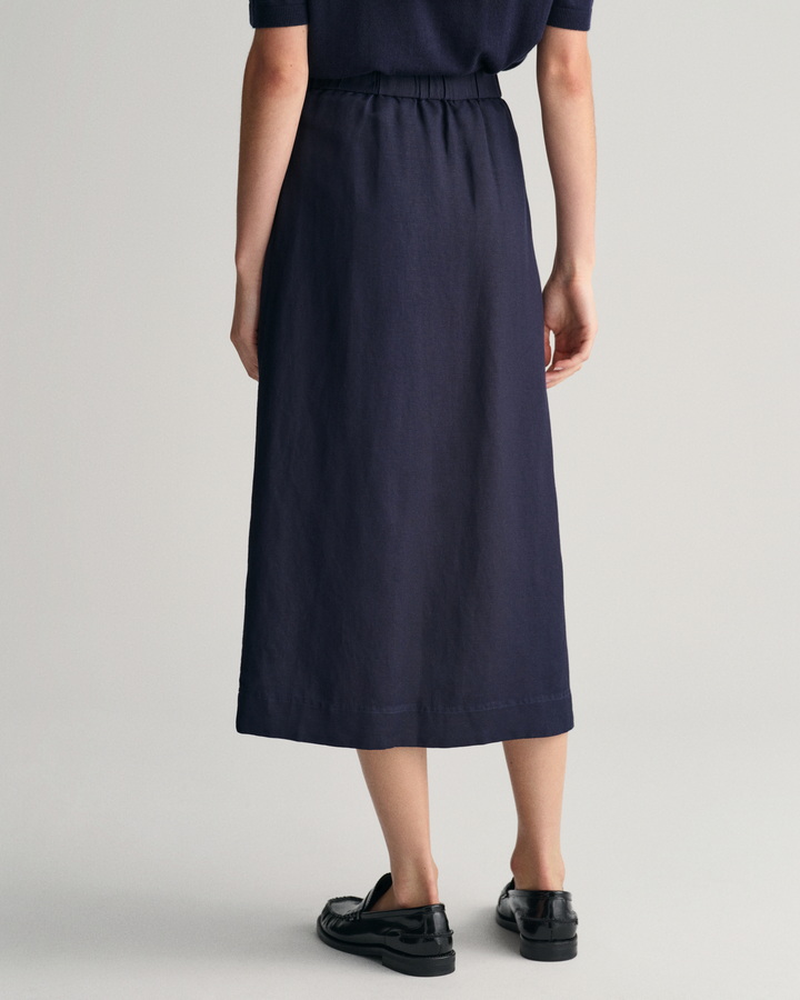 Linen Blend Midi Skirt