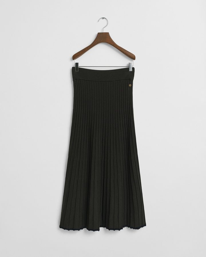 Contrast Ribbed Knit Skirt