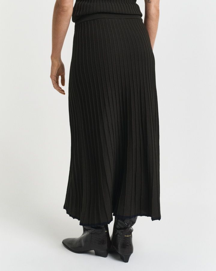 Contrast Ribbed Knit Skirt