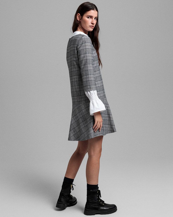 D1. CHECKED FLARE DRESS