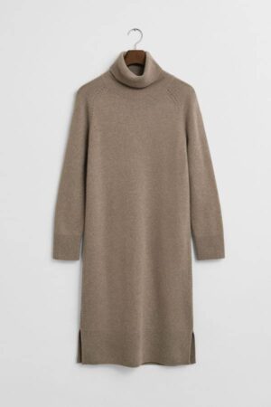 Knit Detail Turtleneck Dress