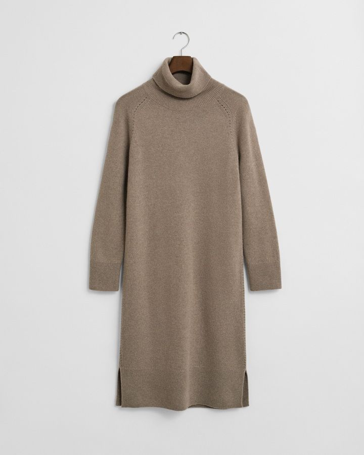 Knit Detail Turtleneck Dress