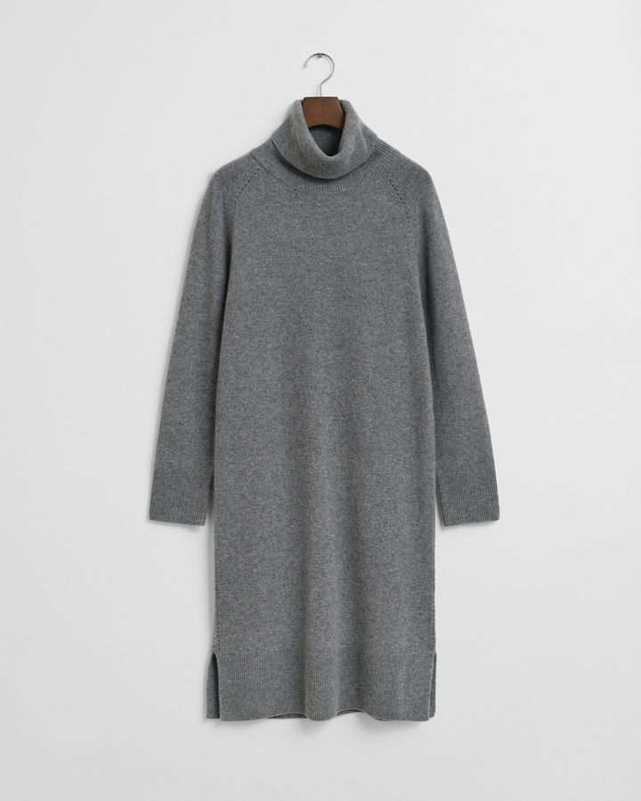 Knit Detail Turtleneck Dress